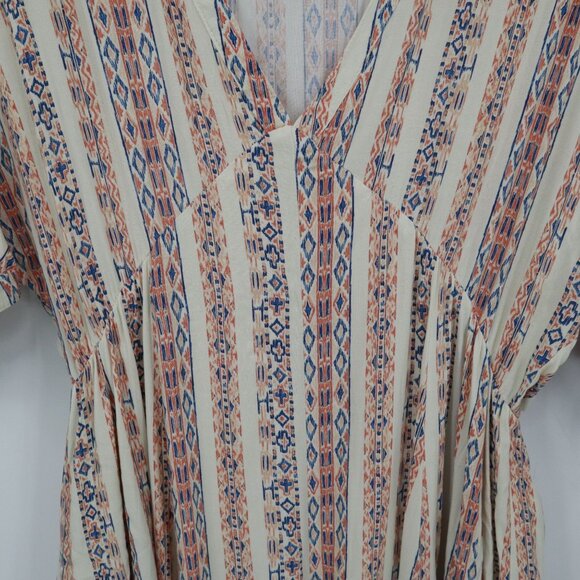 En Crème Maxi Dress Womens L Beige Boho Artsy Ethnic Gypsy Resort Beach Relaxed - Picture 9 of 16